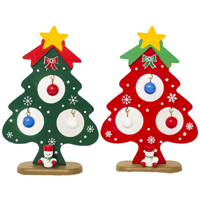 

Деревянные маленькие украшения для новогодней елки, Детские обучающие игрушки «сделай сам», мини-стол для рождественской елки, установка, р...