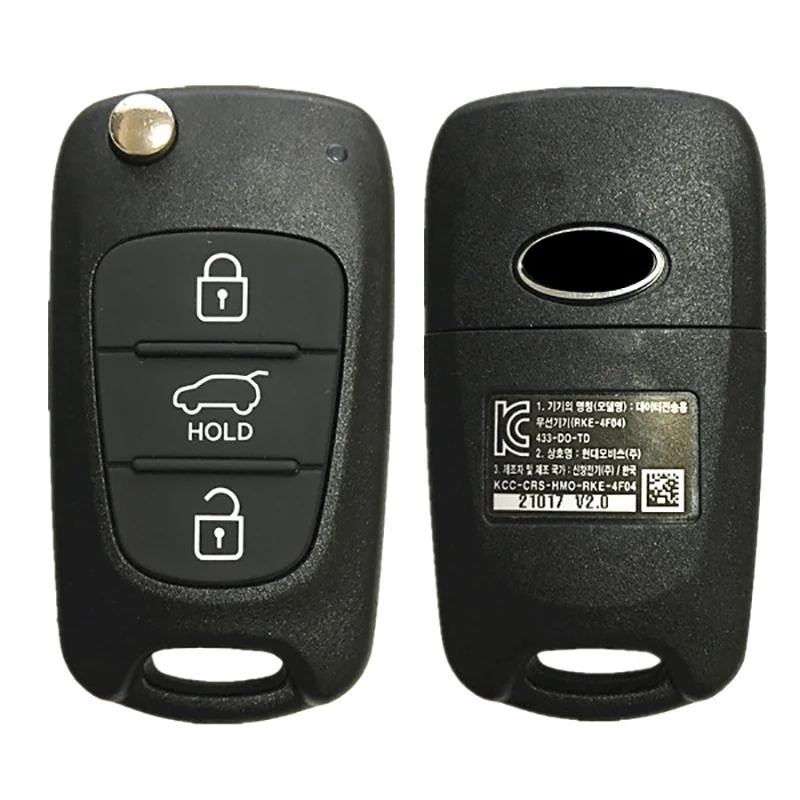 

CN051053 Genuine Flip Key For Hyundai i30 KIA Rio Kluczyk Pilot 2012 Original Remote 433Mhz FCCID RKE-4F04