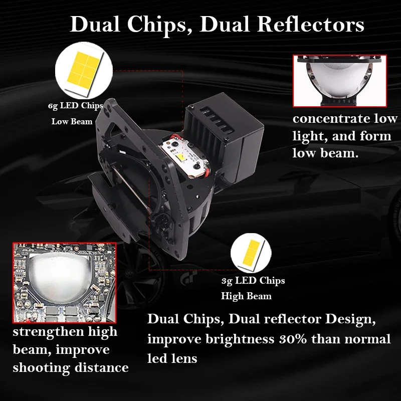 Линзы LKA с синим покрытием 3 0 дюйма 5500 к 150 Вт 12 В