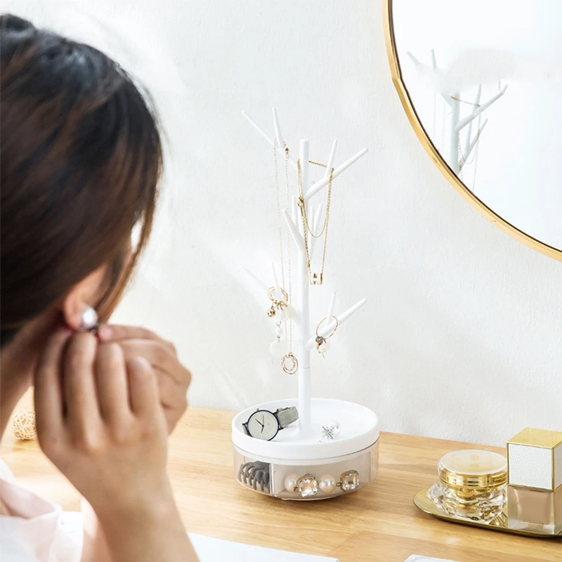 Tree Branch Earrings Necklace Ring Pendant Bracelet Jewelry Show Shelf Desktop Ornaments Tray Storage Box Arrange Decorate Home