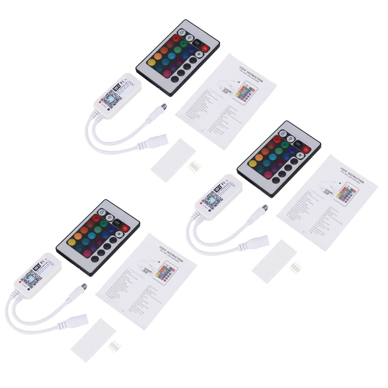

3X Wifi RGB Controller For LED Light Strips, Working With Smartphone Alexa Wireless Remote Control 16 Million Color