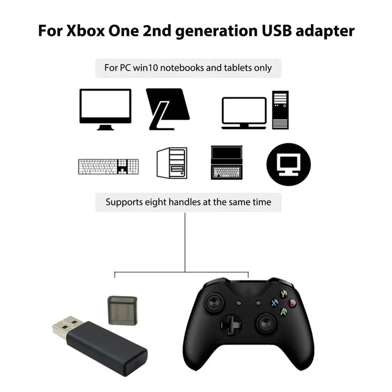 Фото Беспроводной USB-адаптер-приемник для Xbox One, ПК с Windows 10, ноутбуков, USB-приемник 2-го поколения для Xbox One 2-го поколения №5
