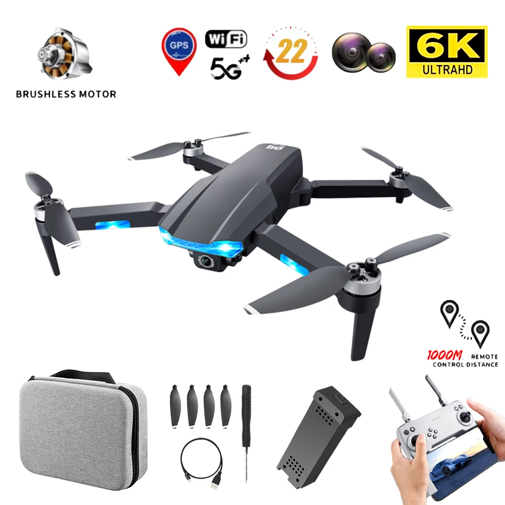 

2022 New KK18 Pro GPS Foldable RC Drone FPV 5G WiFi 6K Dual Camera Quadcopter Gesture To Take Pictures Boys Toy Gift