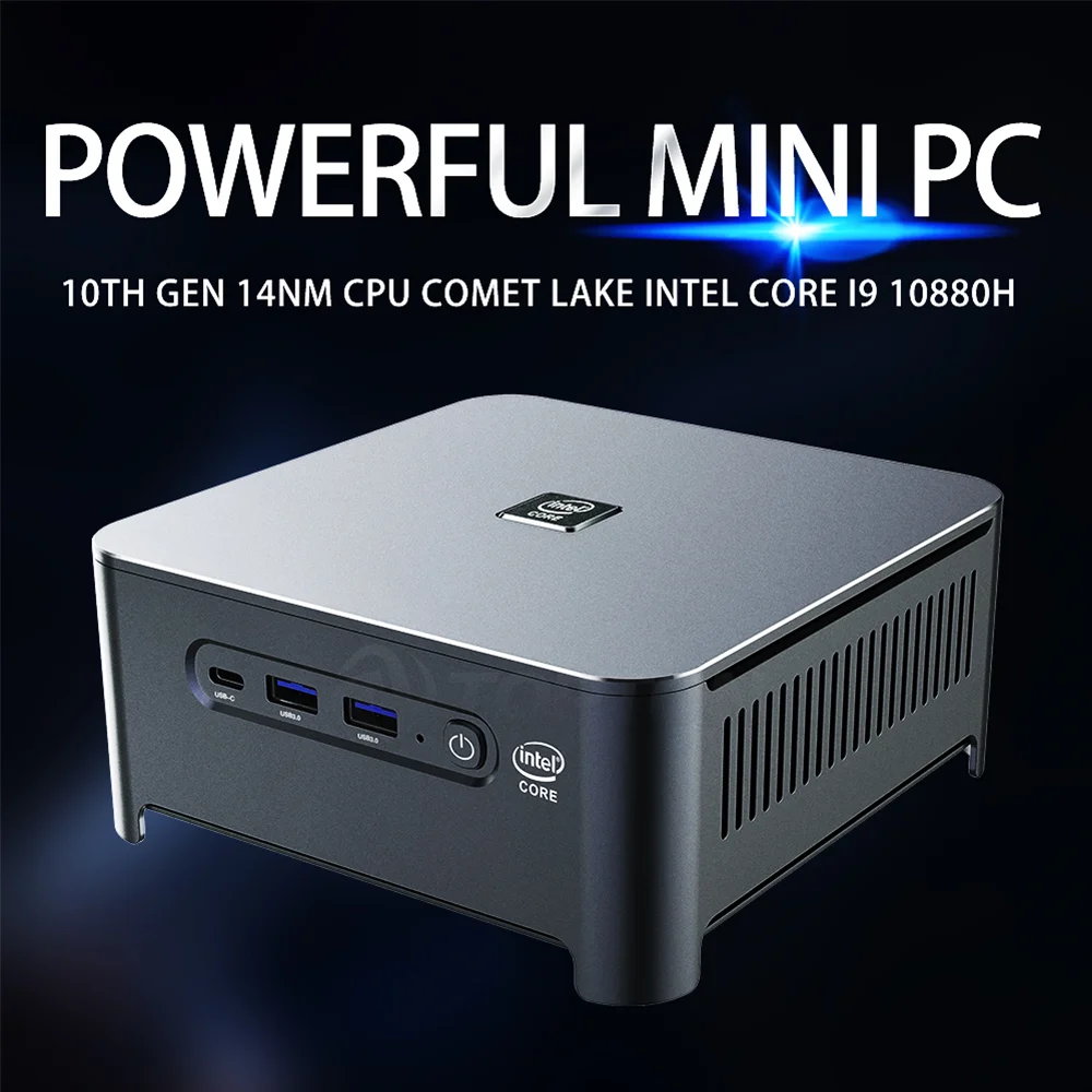 10th Gen Core i9 10980HK Intel NUC Mini PC Windows 11 2*DDR4 2*M.2 NVMe SSD Gaming Desktop Computer Type C HDMI DP 3*4K@60Hz