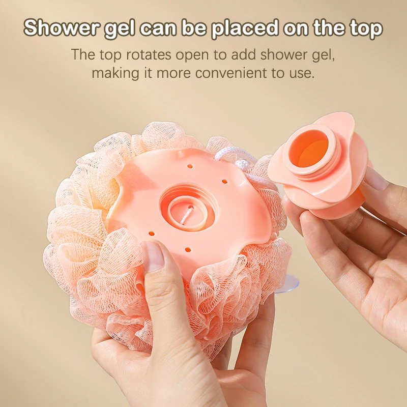 Жидкость может быть добавлена круглая мягкая сетка ручная губка для ванны шарики