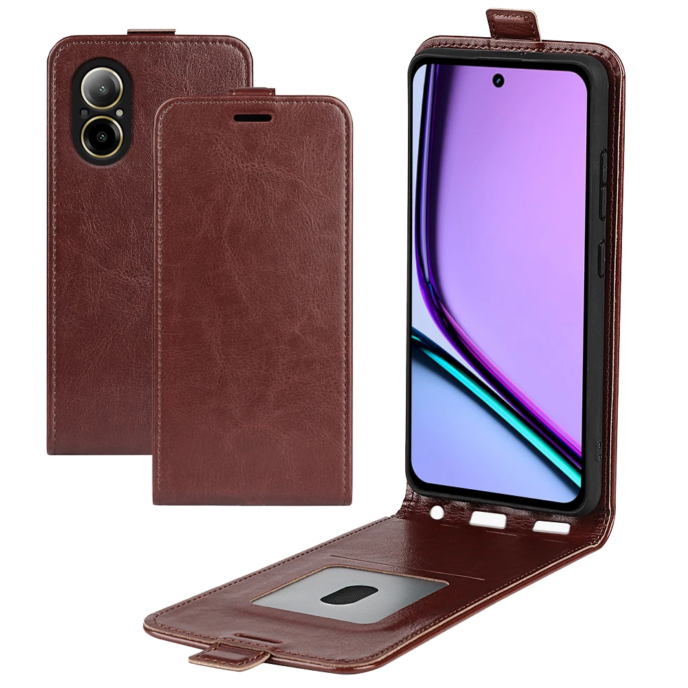 Флип-чехол Realme C67 4G RMX3890 Вертикальный кожаный чехол-Обложка в ретро стиле для