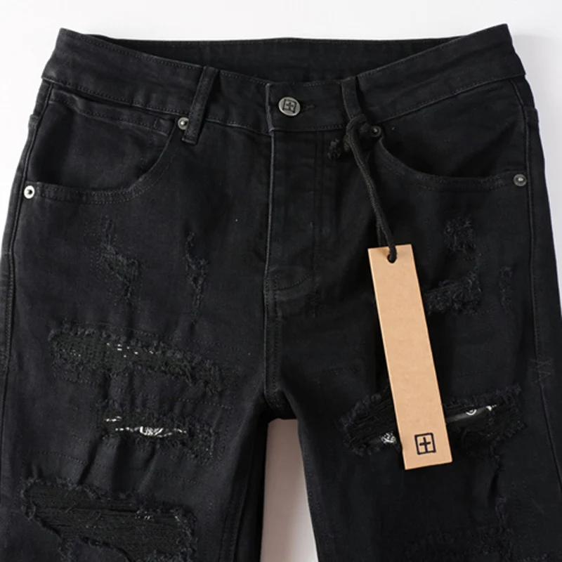 Джинсы KSUBI Cross рваные узкие джинсы в американском стиле с низкой талией и бахромой
