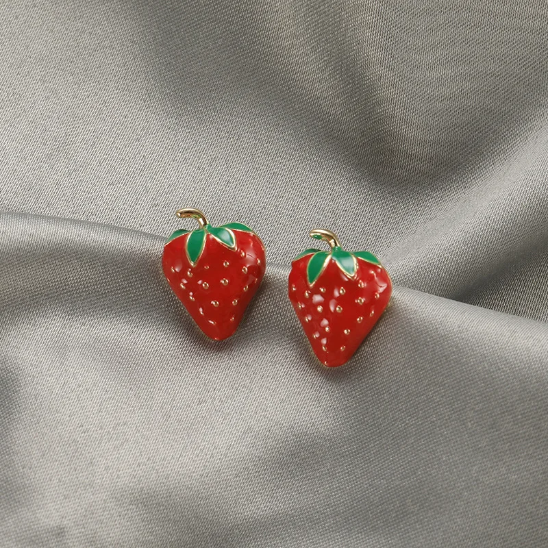 

Fashion Sweet Fruit Strawberry Stud Earrings For Women Girls Korean Cute Earrings Party Jewelry Birthday Gift