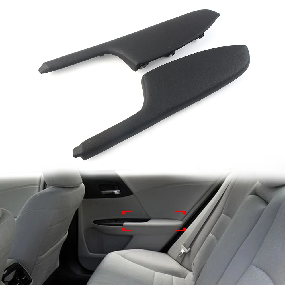 

2Pcs Black Car Rear Door Armrest Lid Latch Cover Panel Trim Armrest Mat Protector For Honda Accord 9th 2013 2014 2015 2016 2017