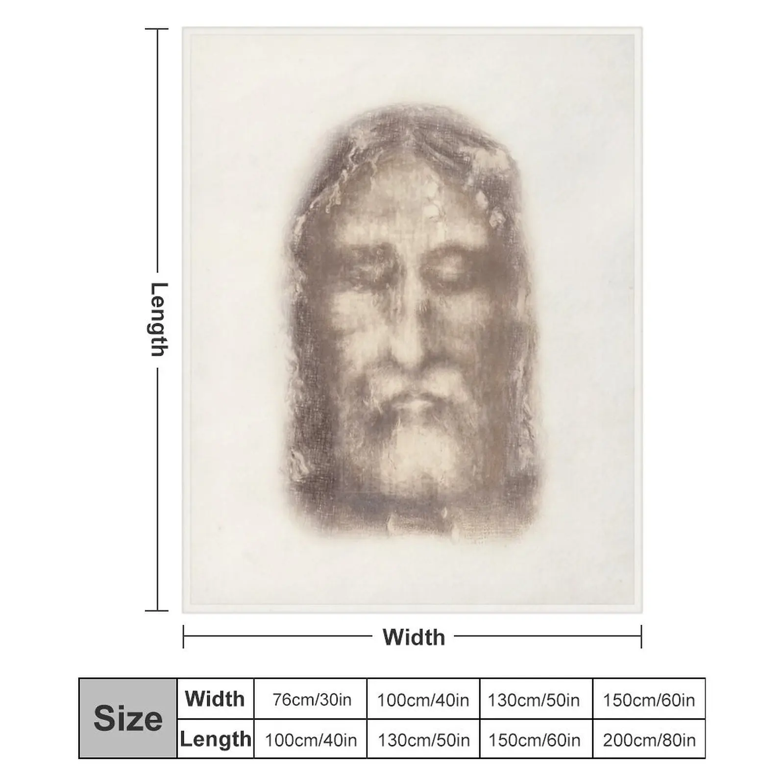 Кожух тюрлина лицо Иисуса Христа с короной шипов бежевый винтажный фон живопись