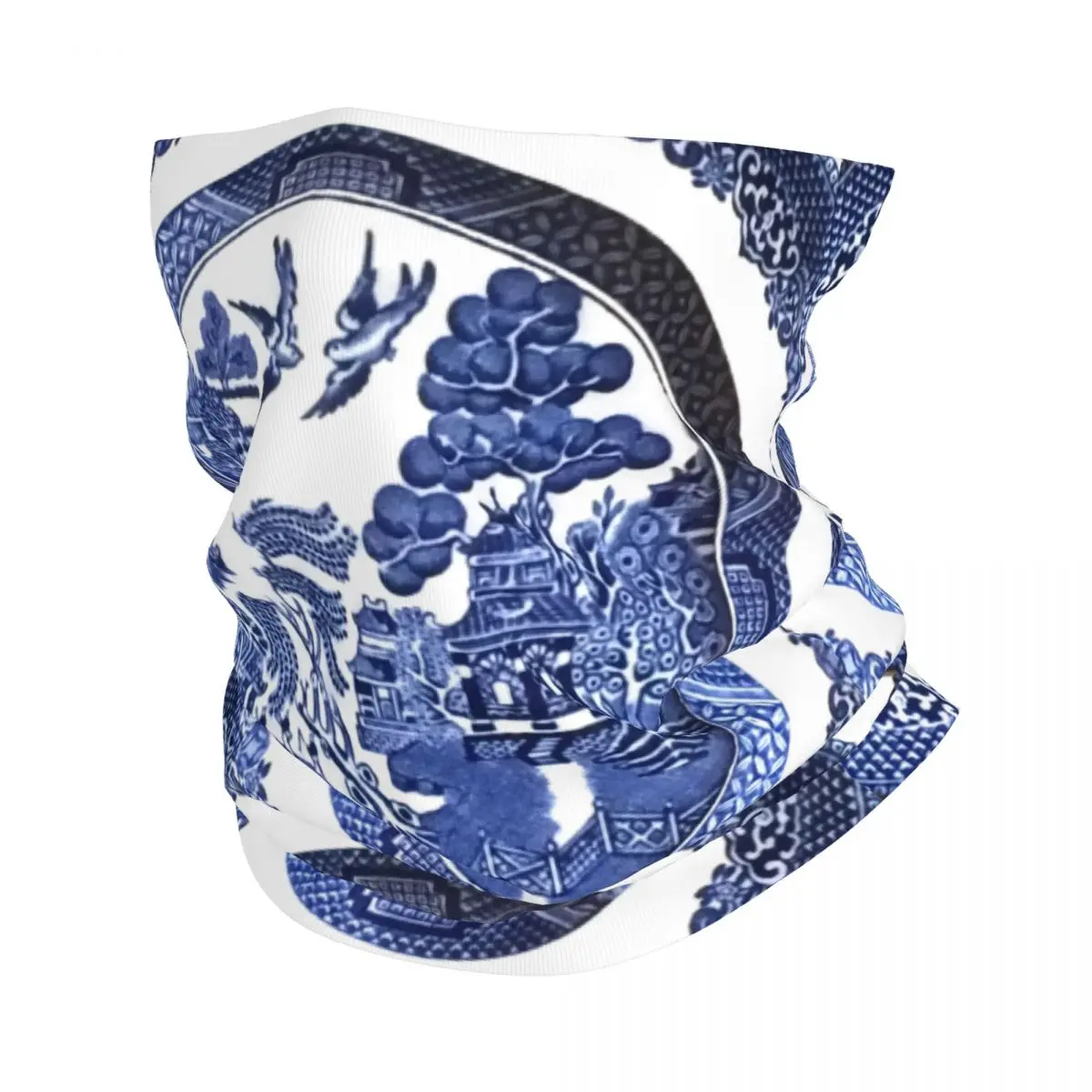 

Синяя ива китайский шейный Гетр для мужчин и женщин Защита от УФ-лучей Зимний синий Delft китайская бандана шарф для пеших прогулок