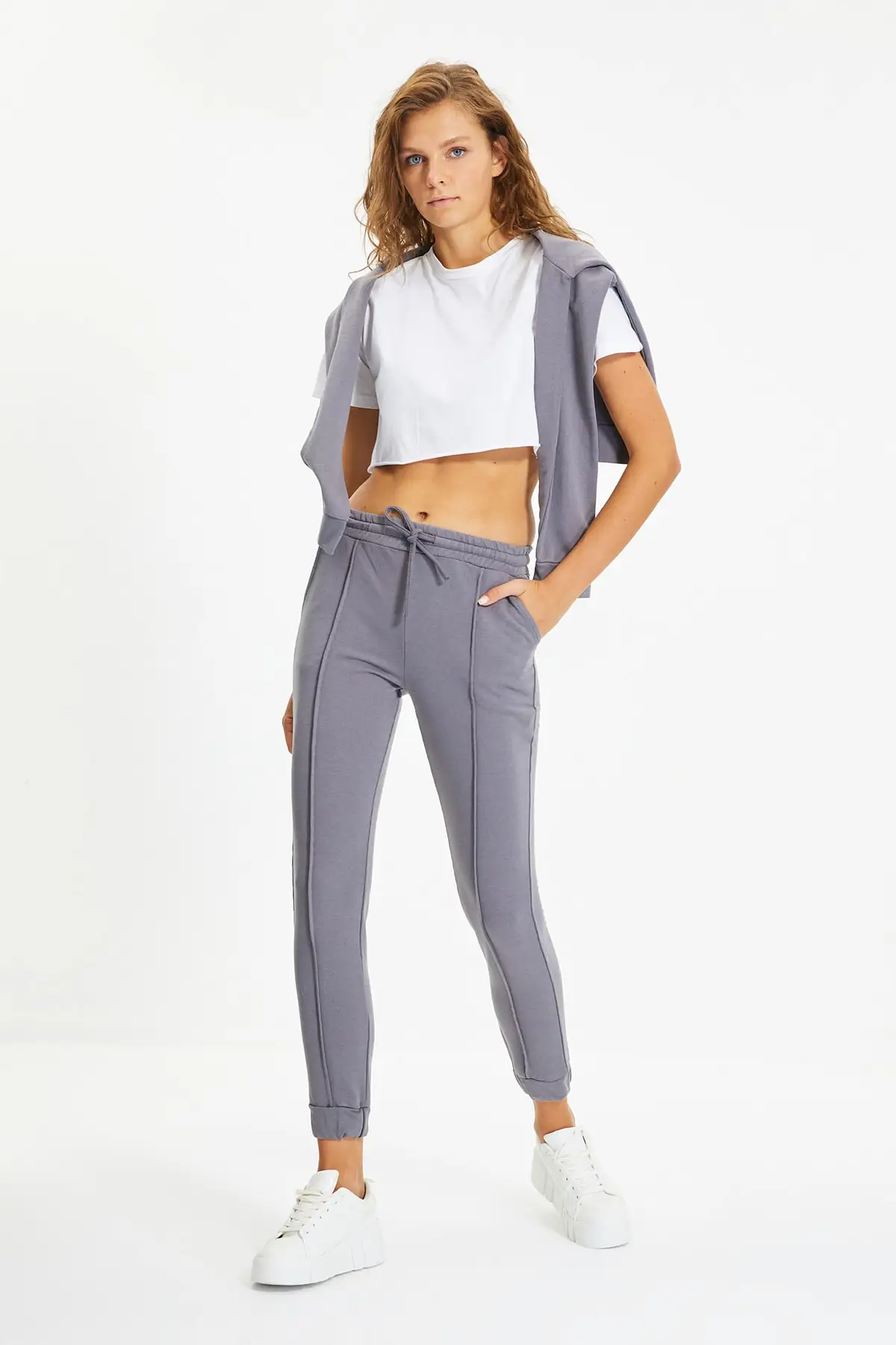 

Basic Jogger-Flushing Knitted Slim Sweatpants TWOAW22EA0055