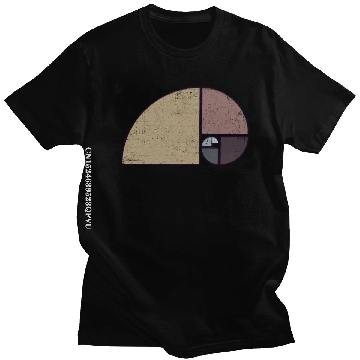 

Golden Ratio Tshirts Distressed Geometric Fibonacci Spiral Tee Tops Men Women Men Geometry Math Earth Tones Abstract T-Shirt