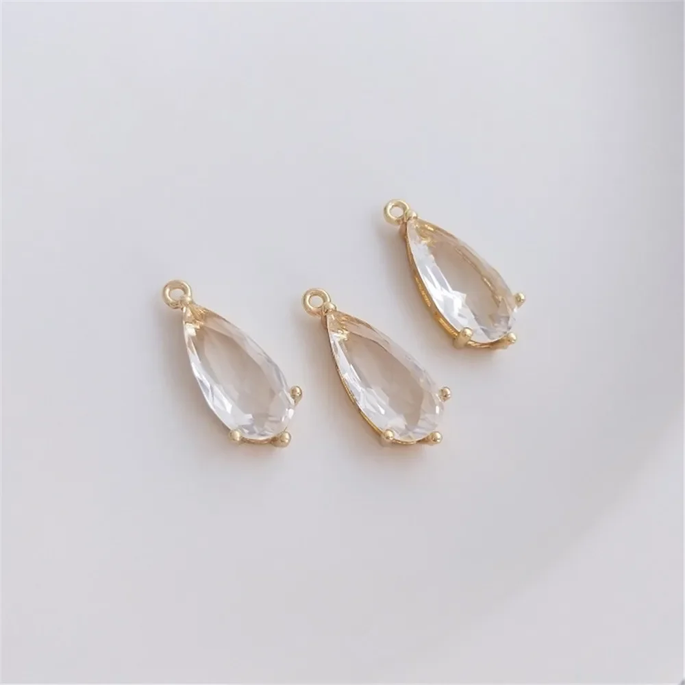 14-каратное позолоченное циркониевое длинное кулон с каплями воды ожерелье