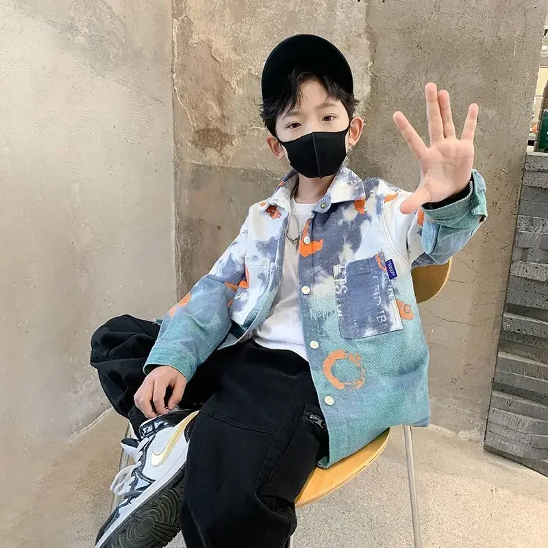 Детская Хлопковая кофта с принтом на возраст 5-14 лет