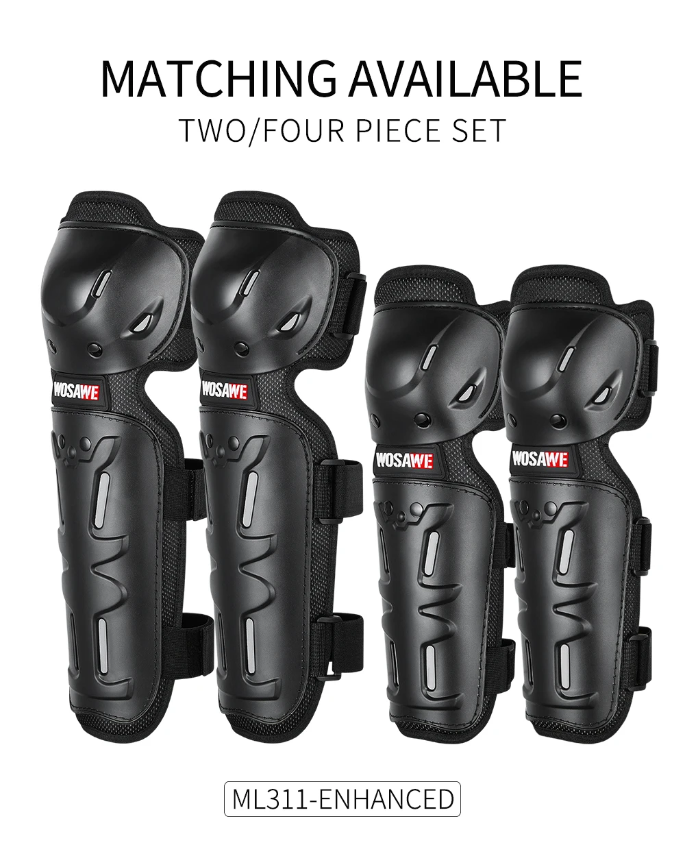 Защита WOSAWE для мотоциклистов гонок катания на коньках коленей голени защита