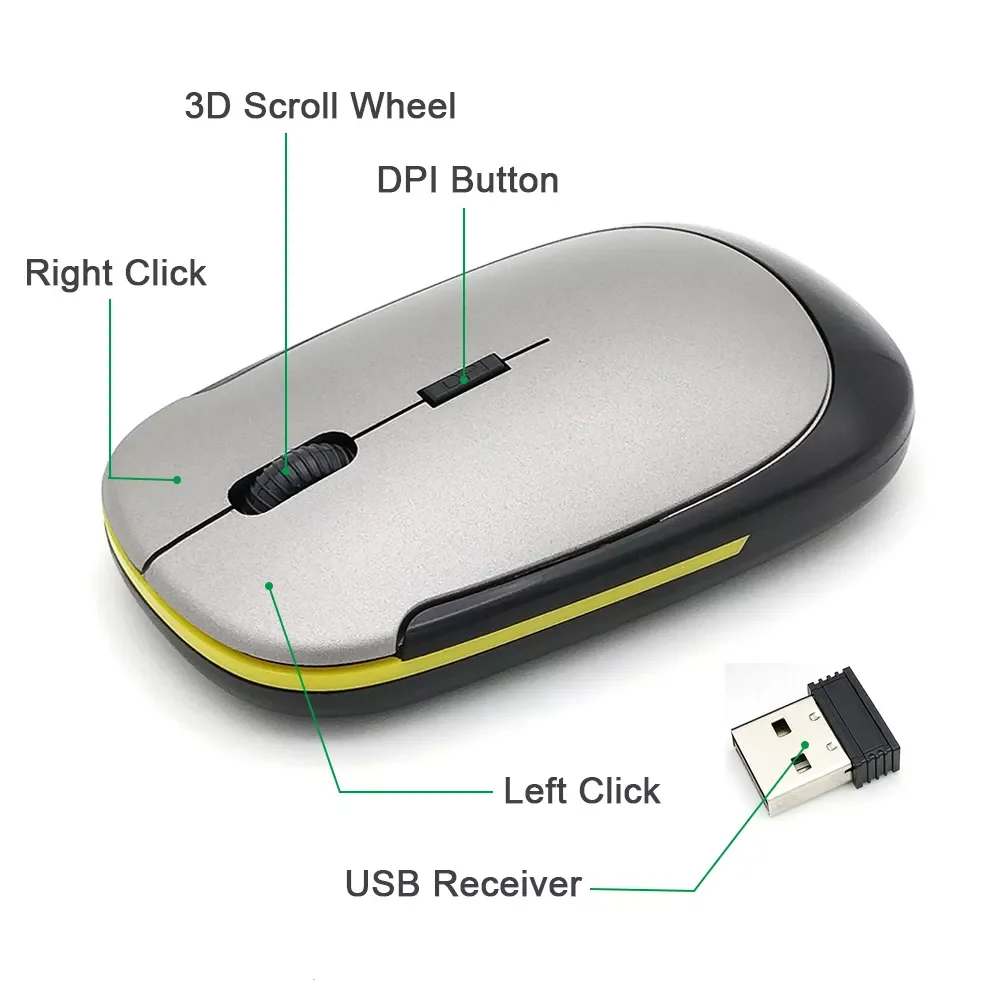 

Mini Optical Wireless Gamer Mouse Sem Fio with USB Receiver Mouse for PC Gaming Laptop