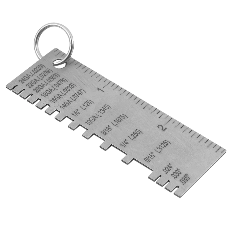 Metal Sheet Thickness Gauge Welding Gage Soldering Inspection Tools Stainless Steel Portable Welder Ruler Wire