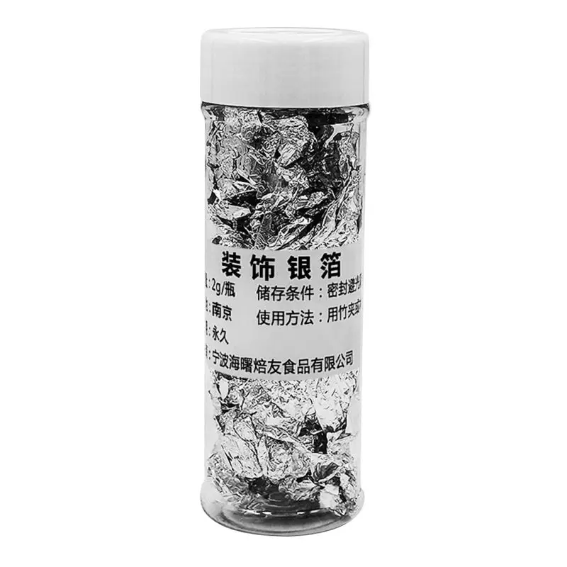 

2g/Jar Silver Foil Paper Safety Baking Decoration for Manicure DIY Mask Home Bar