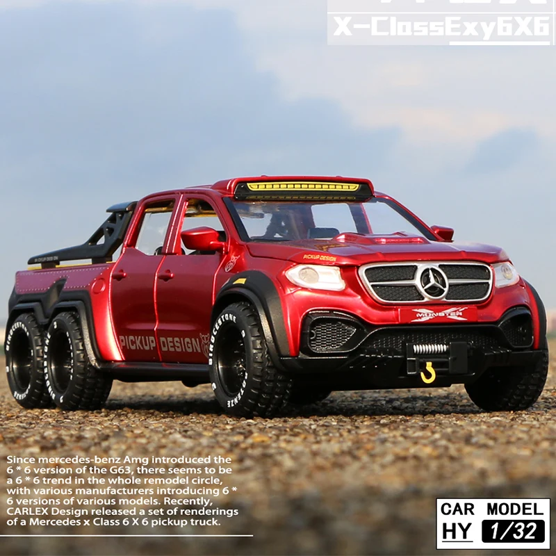 1/28 пикап-монстр Benc EXY X-Class модель из сплава литой под давлением игрушечный