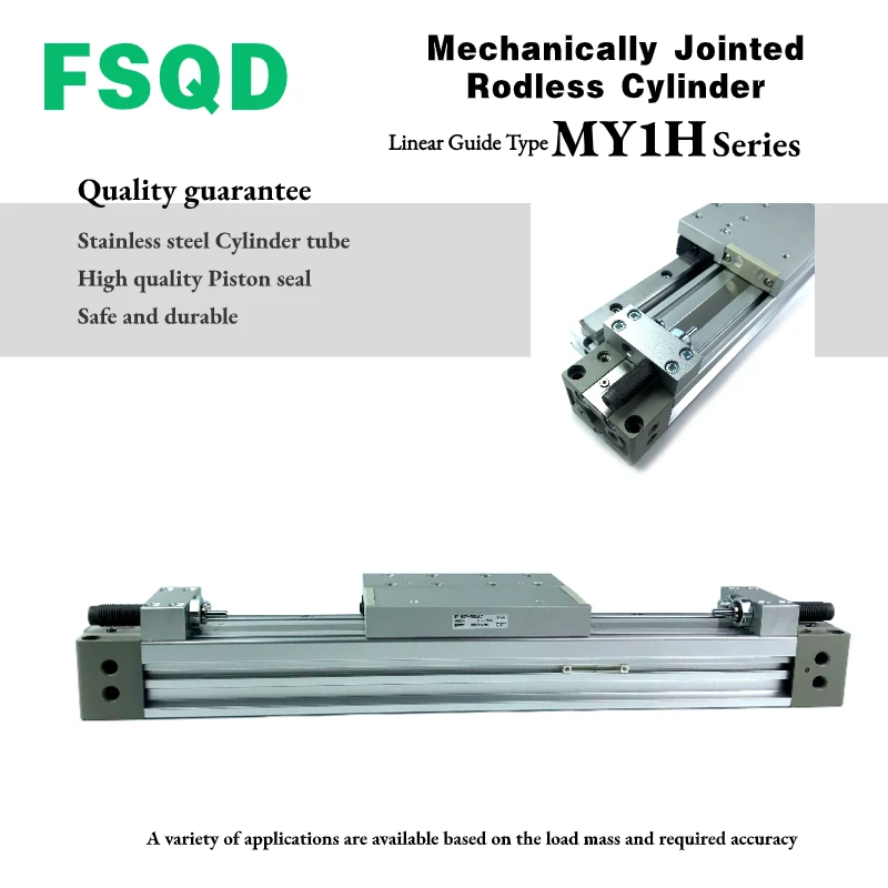 

MY1H40G-100 200 300 400 500 600 700 800 900 1000 A L H unit SMC type Rodless Cylinder MY1H Series Linear Guide Type