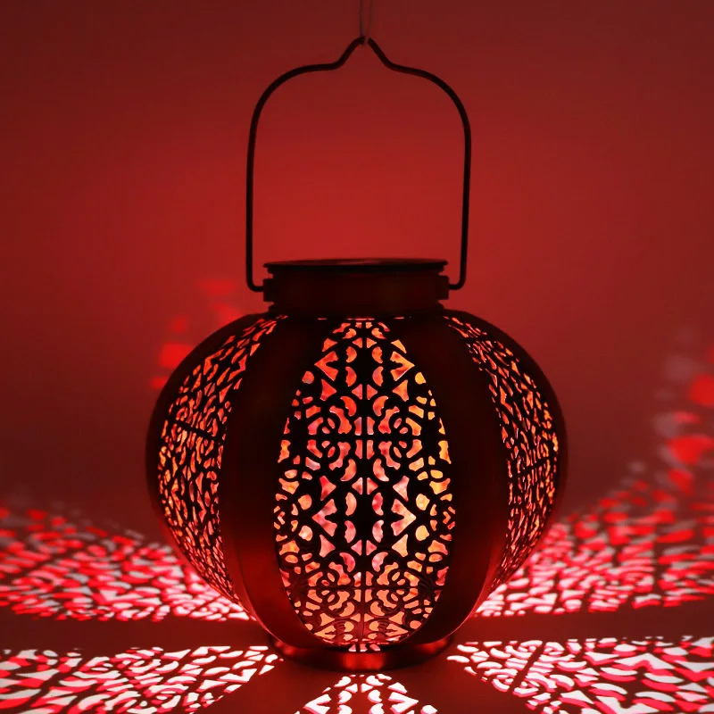 

Hanging Vintage Lantern Light Decoration Garden Outdoor Decor Lantern Spring Festival Iron Lampiony Chinese New Year 2022 AB50DL