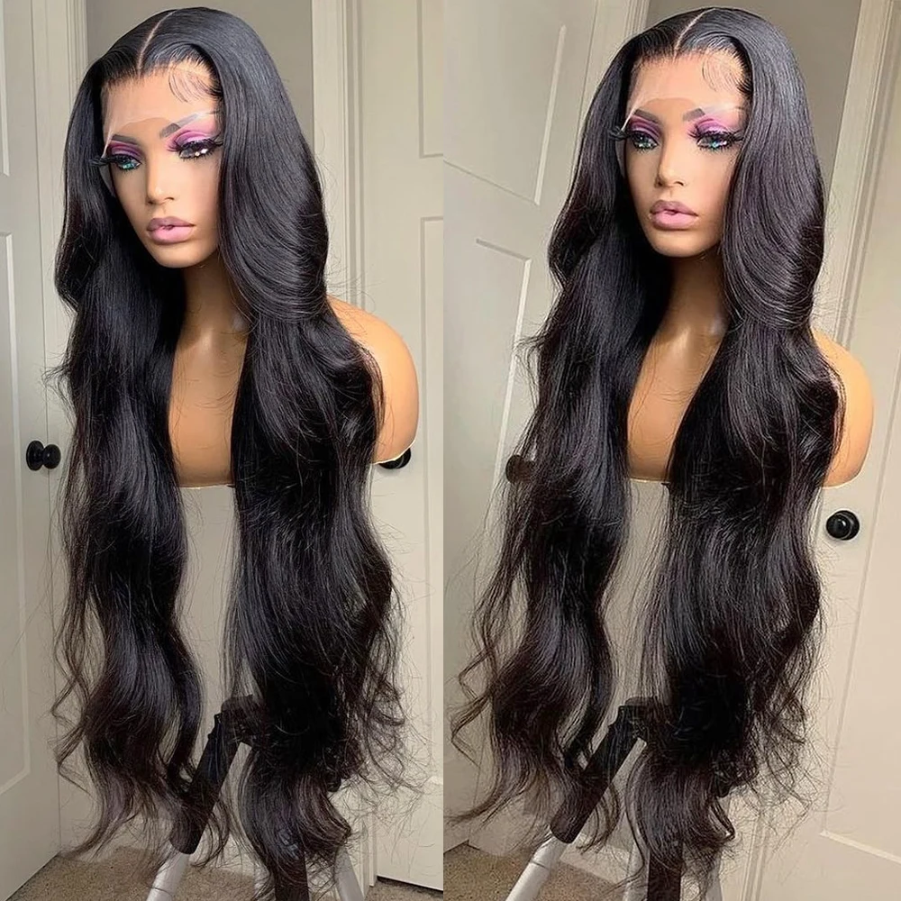 30 40 Inches Lace Front Human Hair Wigs For Women Brazilian Loose Body Wave HD Frontal Wigs Pre Plucked T Part Lace Closure Wigs
