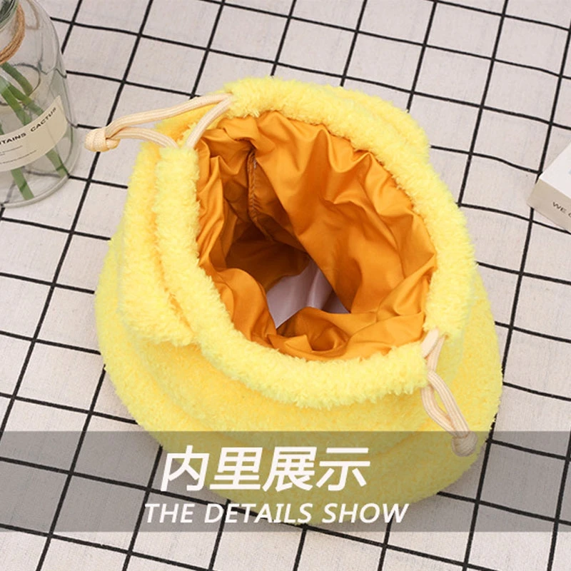 Cute cartoon fluffy drawstring bag kawaii portable Soft Coin Purse Storage Bag Organizer Casual Travel handbag For Girls