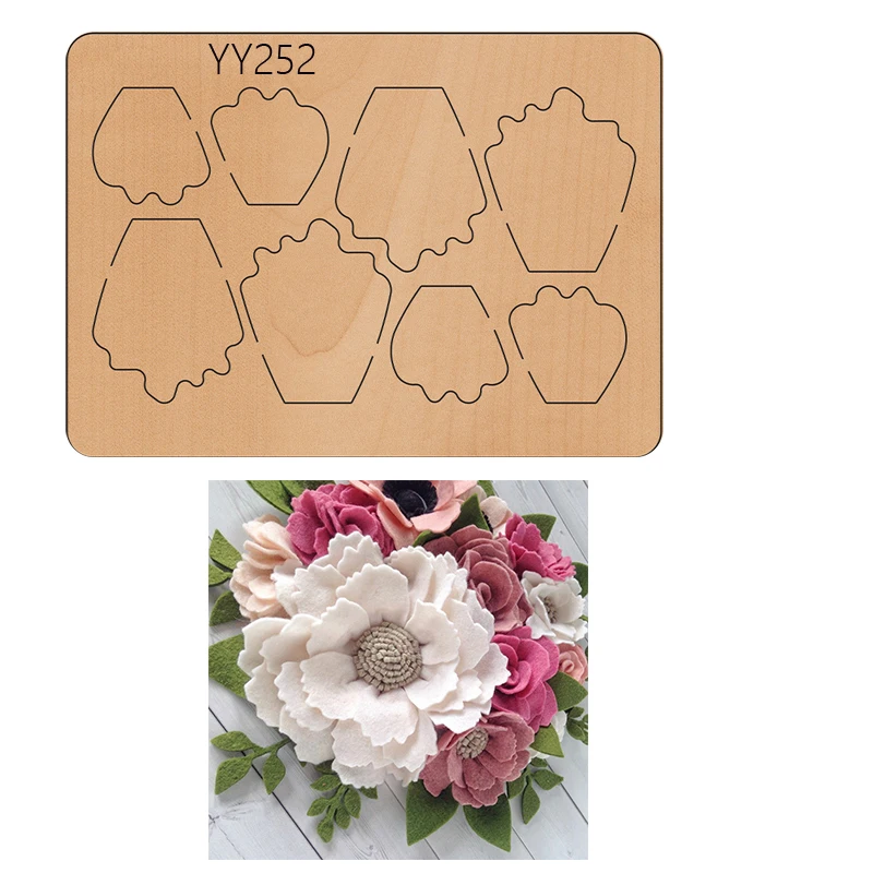 

YY252 is compatible with most manual die cutting Wooden die-cutting clipboard craft knife die flower wood die