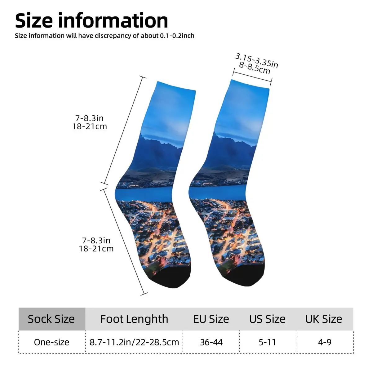 Носки компрессионные мужские в стиле ретро с принтом городских огней Новая