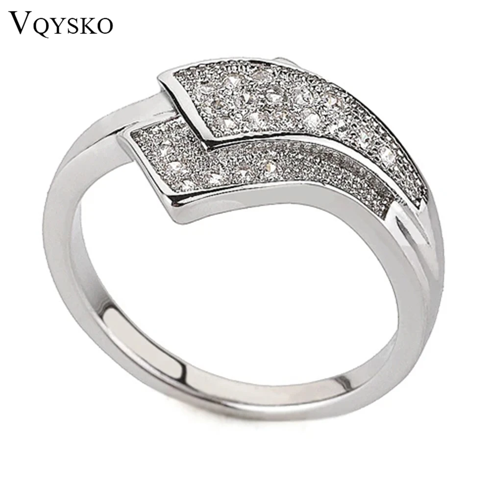 

VQYSKO Wedding Ring Jewelry Made with Genuine Zircon Crystals From Austria 4 Multi Sizes Wholesale