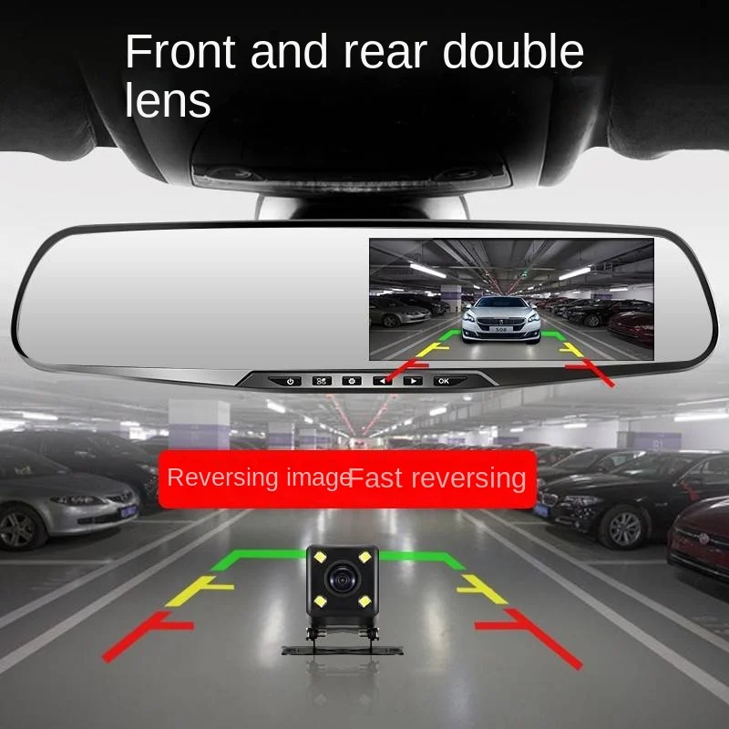 

Тахограф для зеркала заднего вида, новинка 2021, автомобильный Грузовик, реверсивное изображение, машина «все в одном» для парковки, видеонаб...