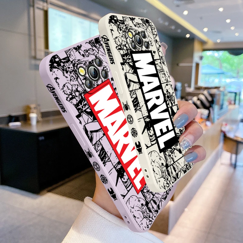 

Avengers Marvel Cool Comics For Xiaomi Poco Phone Case For X4 X3 F4 F3 NFC M5 M4 M3 GT S Pro 4G 5G Liquid Left Rope Cover
