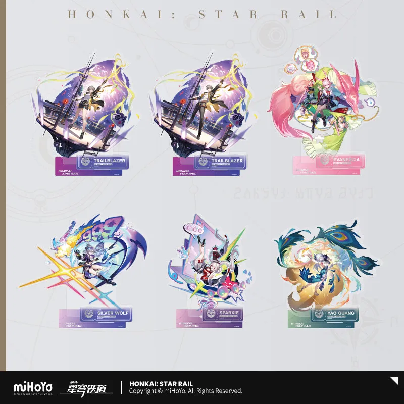 Фото Акриловая настольная фигурка-подставка Honkai Star Rail: Яогуан, Спарк, Фэйин, Трейлблейзер. Коллекционный декор, подарок. №3