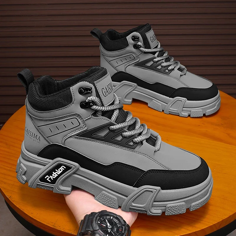 Мужские ботинки повседневная зимняя обувь уличная работа ковбойские