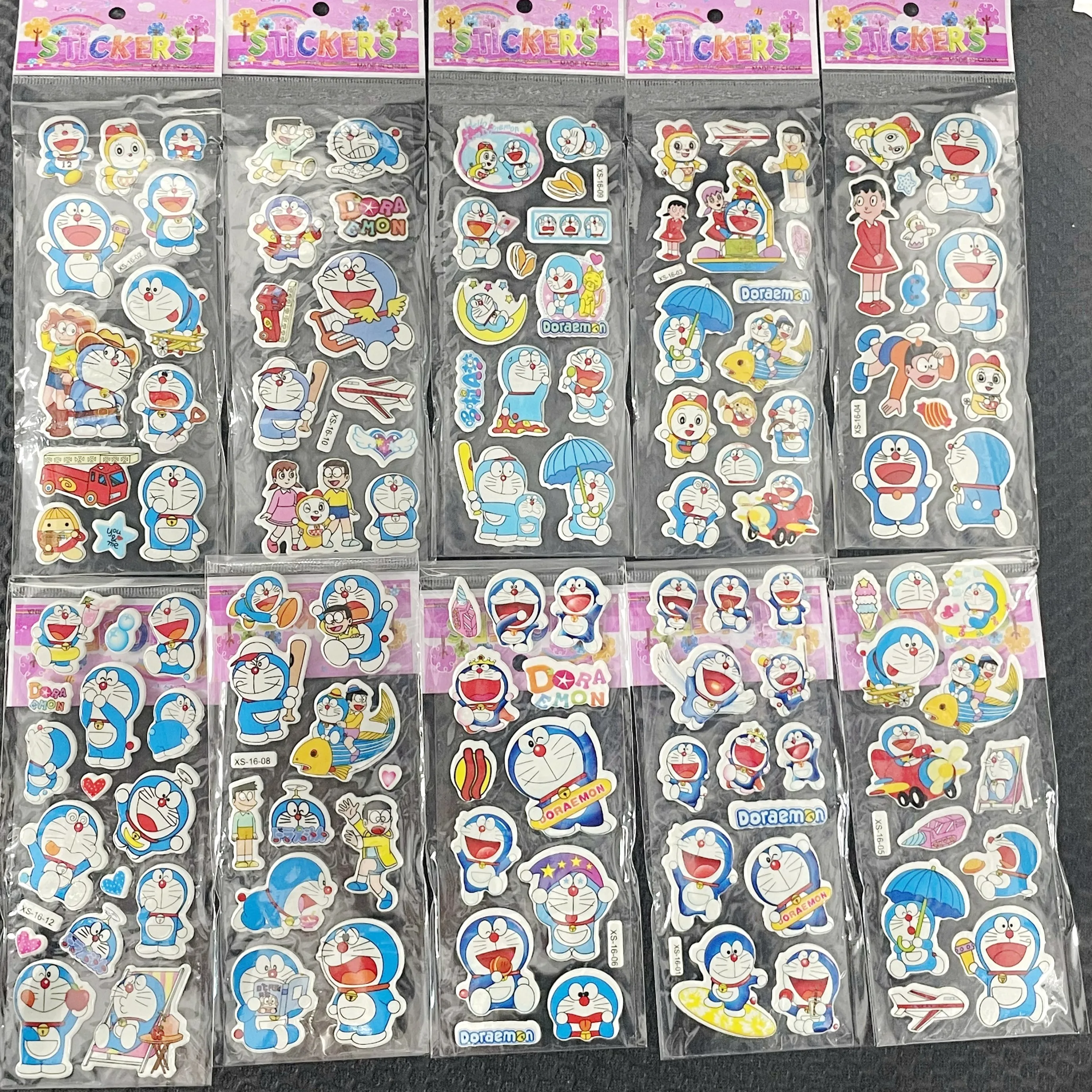 12 шт. Мультяшные наклейки с пузырьками Дора-эмон без повторов милые аниме