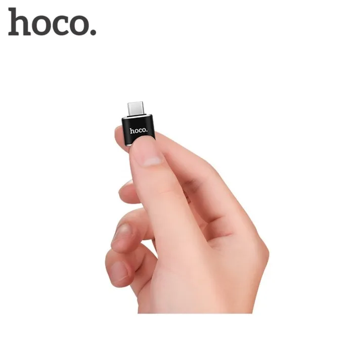 Адаптер Hoco UA5 Type-C - USB поддержка OTG металл черный |