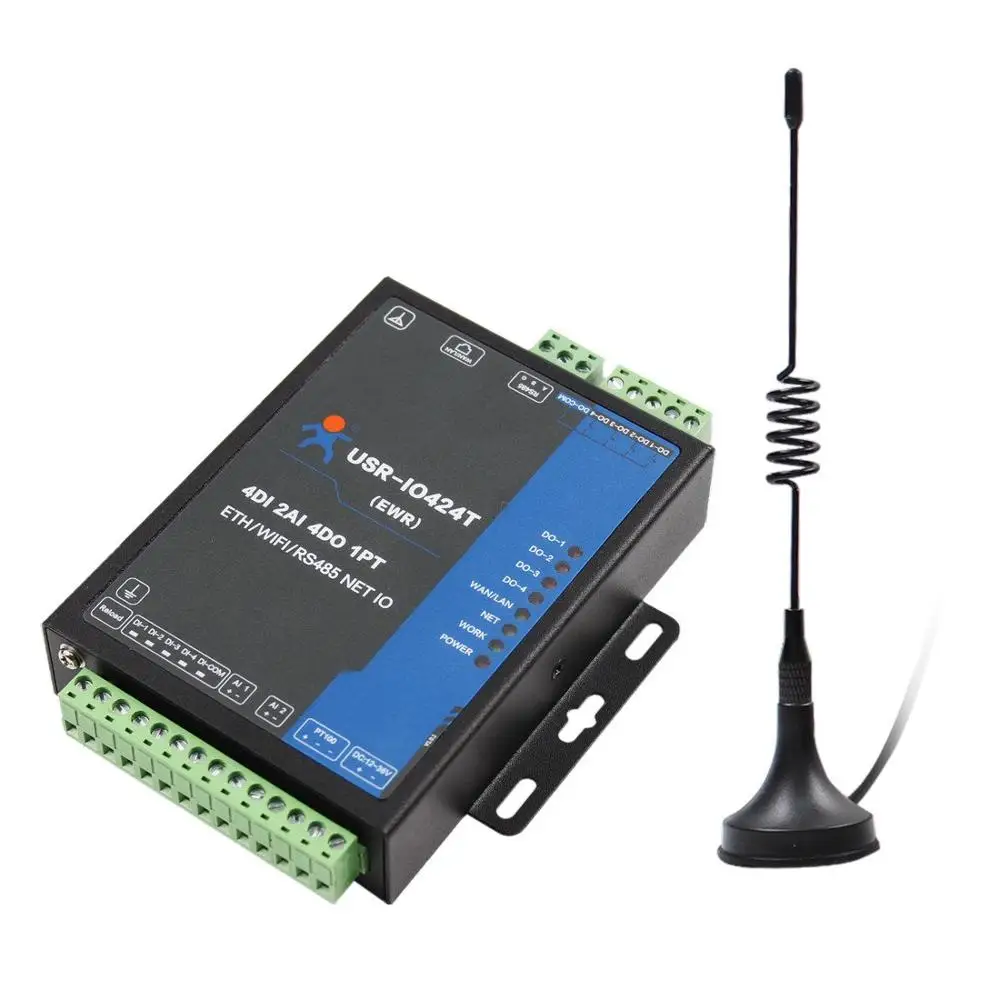 USR-IO424T-EWR 4-канальный сетевой контроллер IO с поддержкой Wi-Fi и Ethernet последовательный