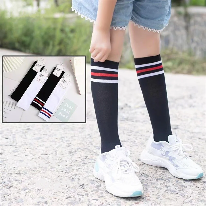

1 Pairs Autumn Winter New Style Children's Knee Length Cotton Male And Female Students' Socks Sport
