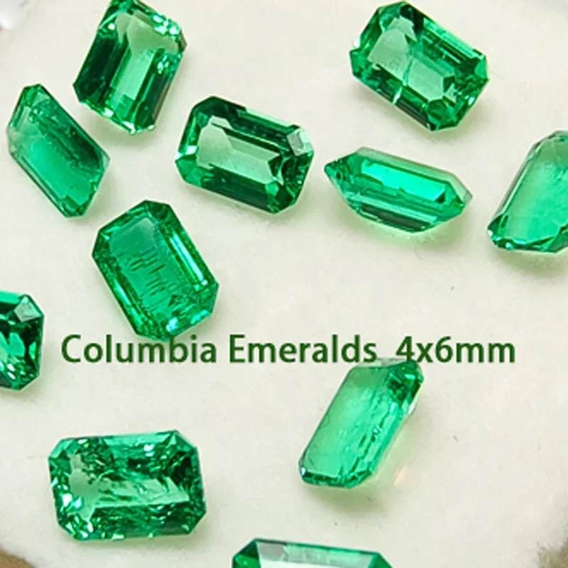 Выращен в лаборатории изумрудной огранки Columbia Emerald Cut Гидротермальная ручная