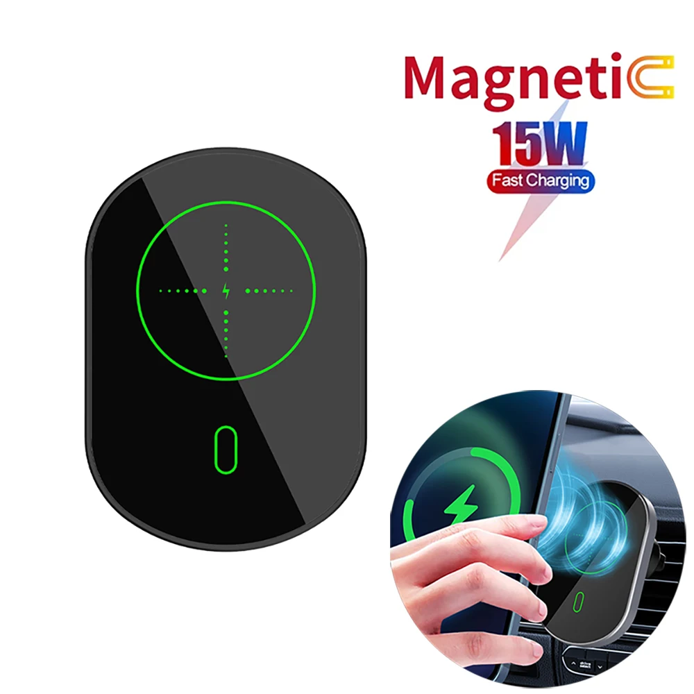 

15W Magnetic Wireless Charger Holder For iPhone 13 Pro Max 12 Mini Wireless Fast Charging Adapter Car Mobile Phone Bracket Stand