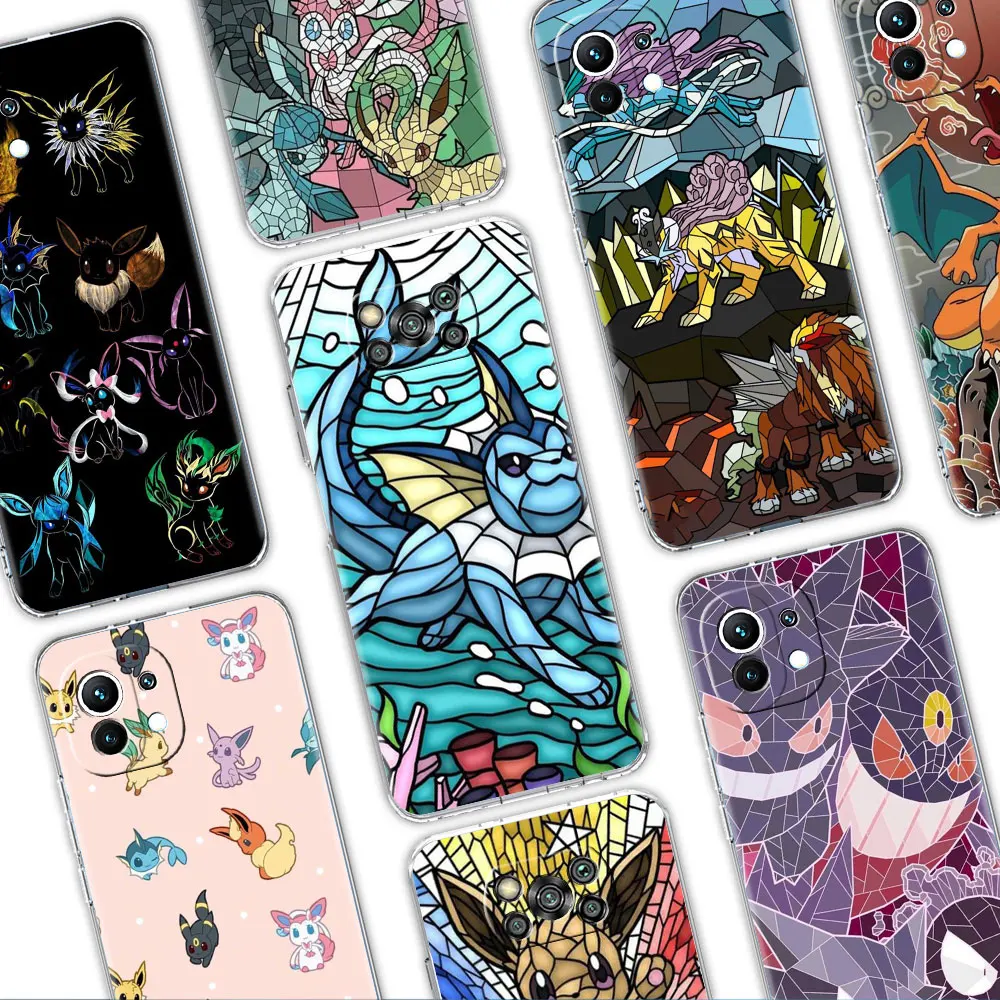 

Phone Case For Xiaomi Mi Poco X3 NFC M3 F3 12 11 Lite 11T 10T x3 Pro Note 10 9T F1 Silicone Funda Coque Pokemon Gengar Eevee Art