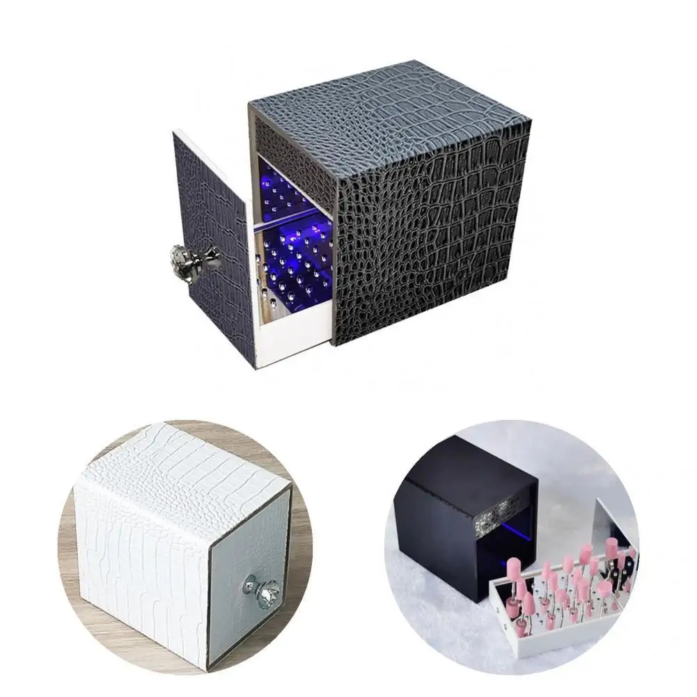 

Acrylic Convenient Grinding Heads Stand Displayer Dust-proof Grinding Heads Stand with UV Light for Travel