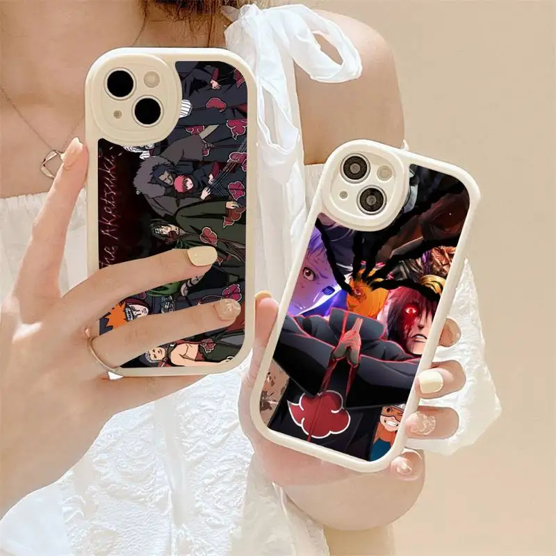 

Anime Naruto The Akatsuki Phone Case For iPhone 14 Plus 13 12 11 Pro Max Mini X XS XR Soft Silicone White Cover
