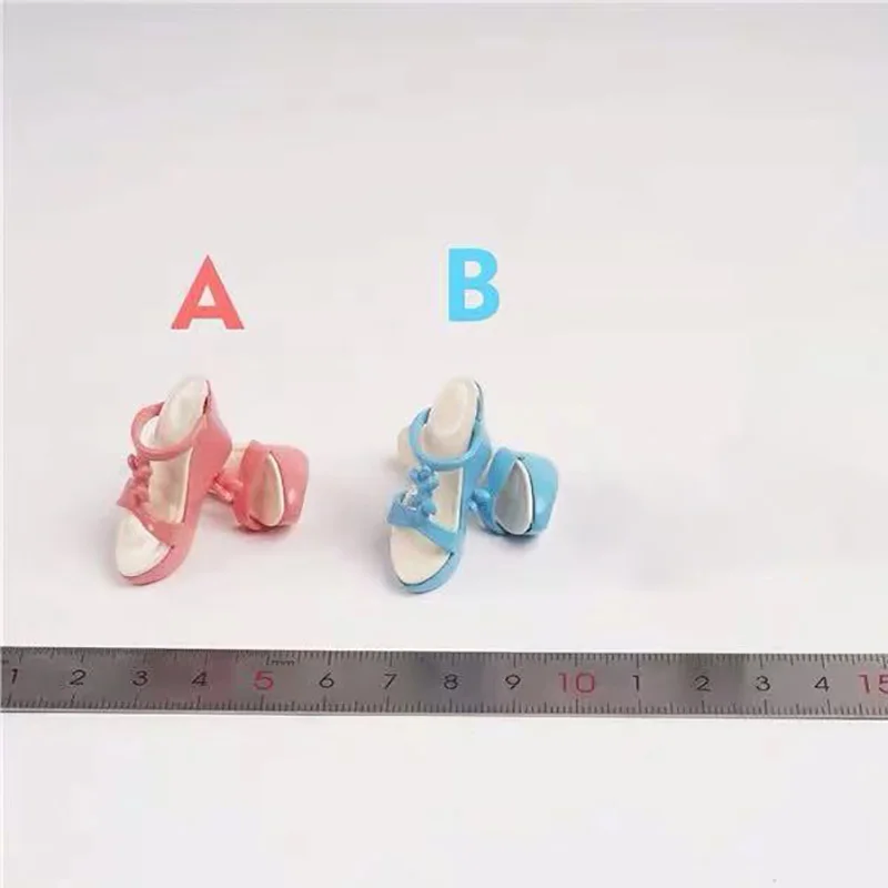 

Женские сандалии-солдаты масштаб 1/6, шлепанцы на высоком каблуке, синие и розовые, доступны в двух цветах, аксессуары для экшн-фигурок 12 дюйм...