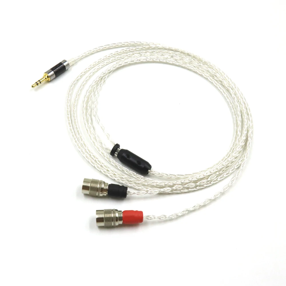 8 Core OCC Silver Plated Earphone Cable For Mr Speakers Alpha Dog Ether C Flow Mad Dog AEON Headphone