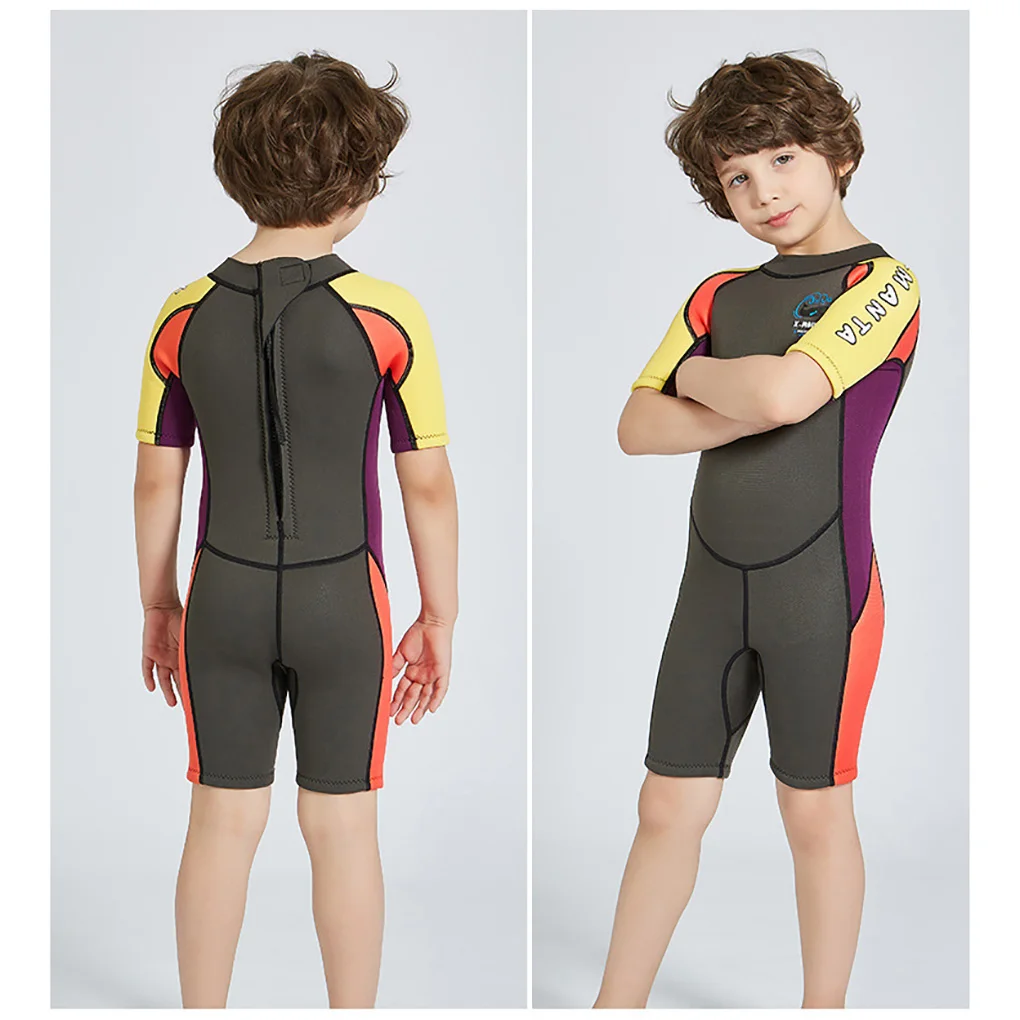Детский Гидрокостюм 2 5 мм купальники с защитой от сыпи Сноркелинг серфинг