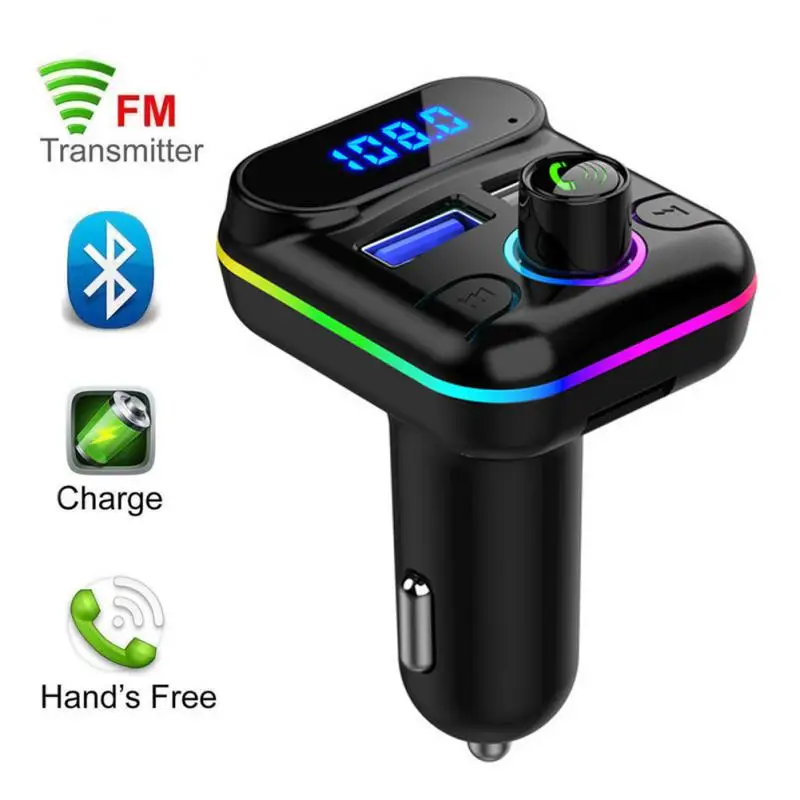 

5V 3.1a/5v 1A Bluetooth 5.0 FM Broadcast Transmitters DC12v-24v Mp3 Player Charger Smart Phone Fast Charging