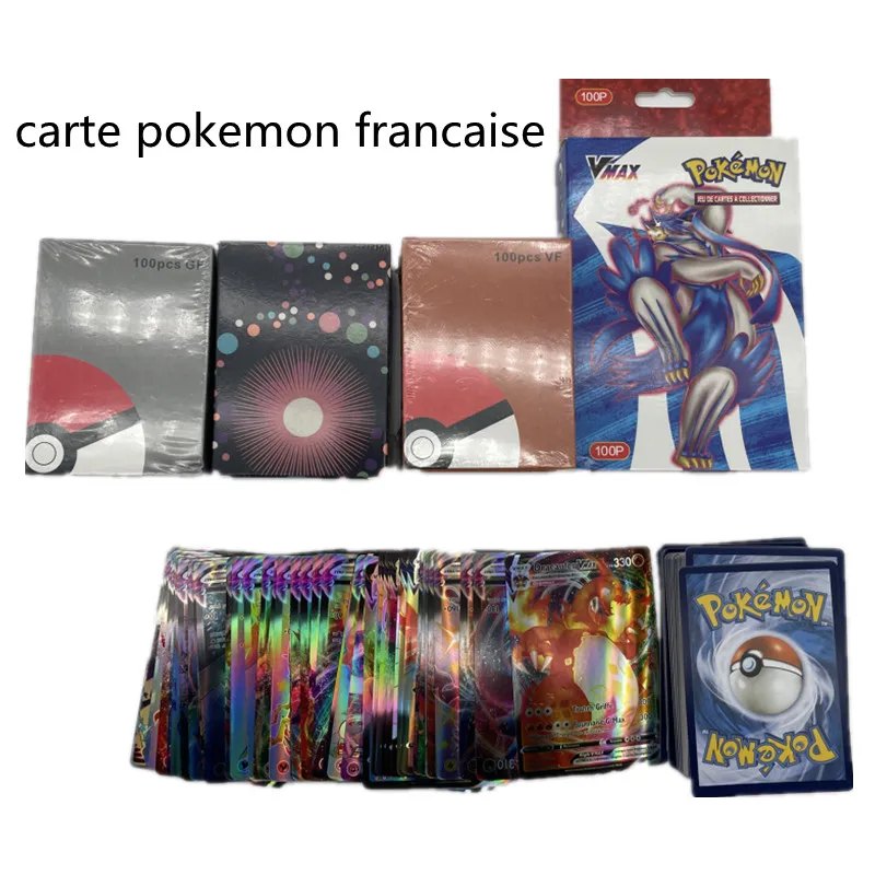 

10-100Pcs French Version Pokemon Cards 30GX 50V 50VMAX EX 60V 40VMAX Cartes Pokemon En Francais Card Toy Game Battle Card
