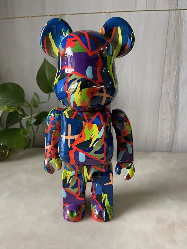 

28cm Bearbrick 400% Violent Bear Doll Colorful Bearbricklys Joint Ring Blocks Bear Dolls Pvc Street Art Collectible Model Toys